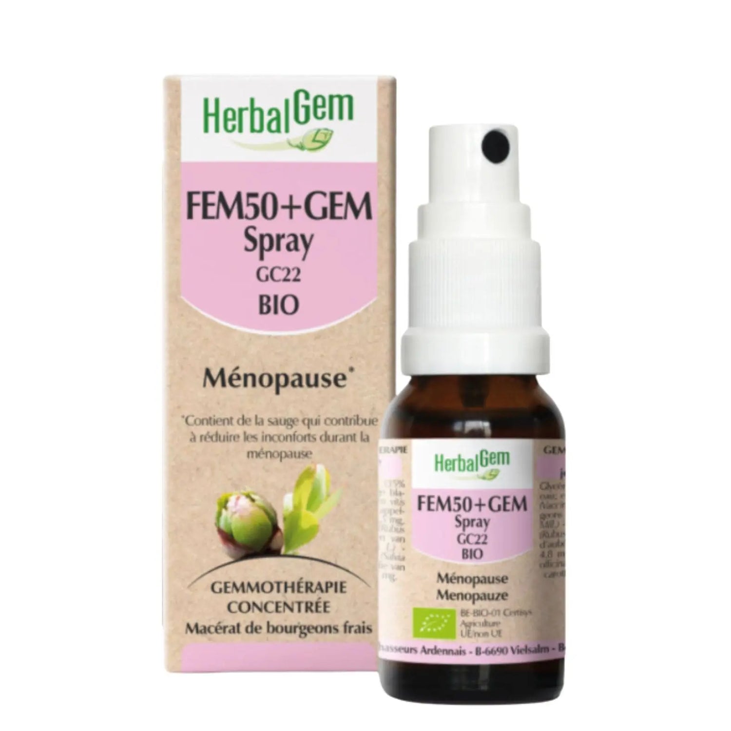 Un Spray 15 ml de Fem50+Gem bio GC22 de la marque Herbalgem