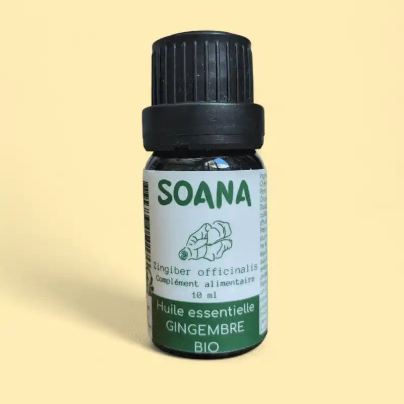 Flacon de 10 ml d'huile essentielle Gingembre frais de la marque Soana