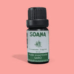Flacon de 10 ml d'huile essentielle de Saro de la marque Soana