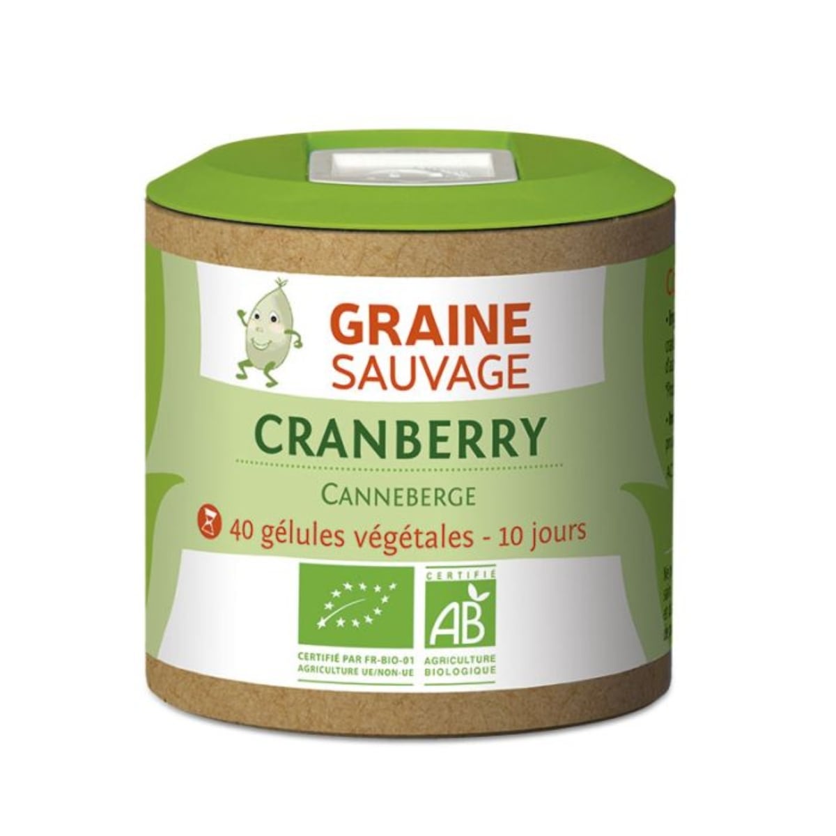 Cranberry Bio de 40 gélules de la marque Graine Sauvage