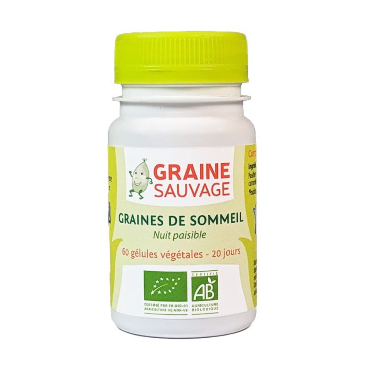 Graines de sommeil bio de 60 gélules de la marque Graine Sauvage.