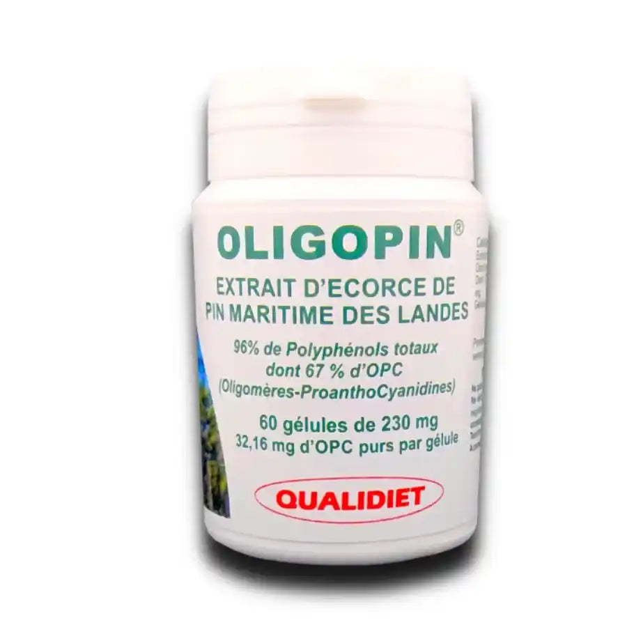 Boite de 60 gélules d'Oligopin extrait d'écorce de pin maritime des landes