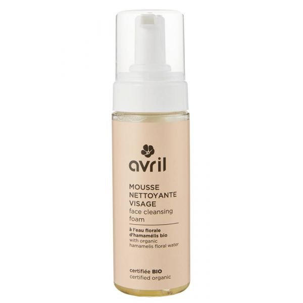 Un flacon de mousse nettoyante pour le visage de la marque avril en format 150ml