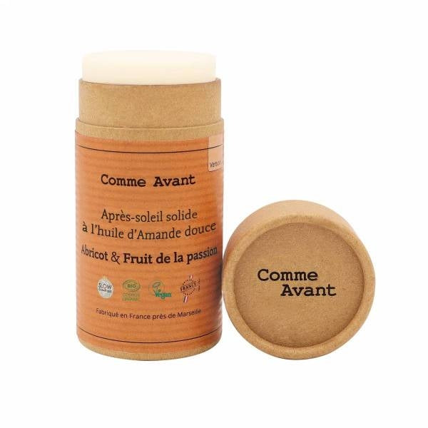 Un Après-soleil à l'huile d'amande douce parfum Abricot & Fruits de la passion de Comme Avant