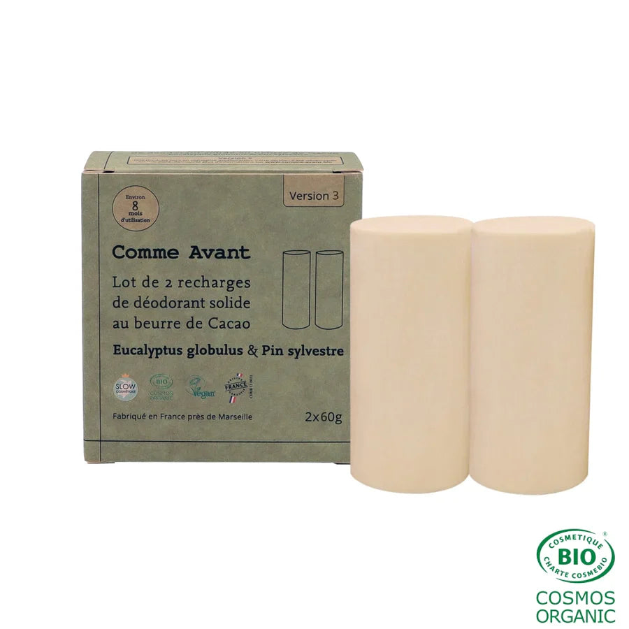 Déodorant solide eucalyptus et pin sylvestre recharges
