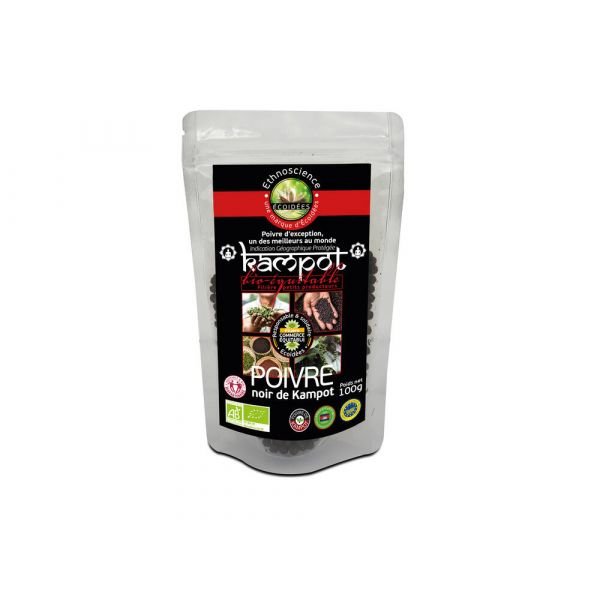 Poivre Noir De Kampot Bio & Équitable - Sachet 100 G - Ecoidées
