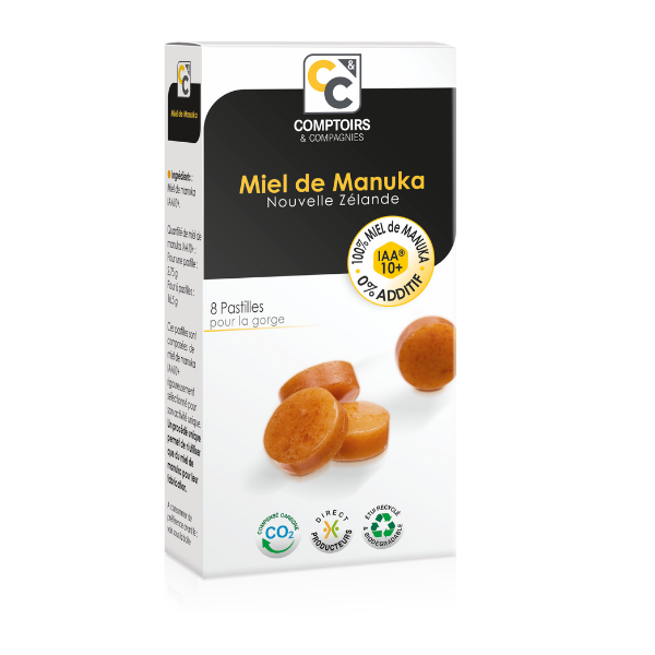 Pastilles 100% Miel de Manuka 10 (x8) - Comptoirs et compagnies