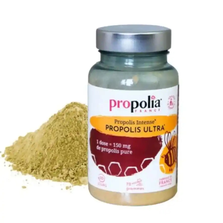 Un pot de poudre de Propolis ultra porpolia origine france