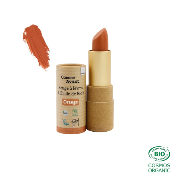 Rouge à lèvres bio orange ambré