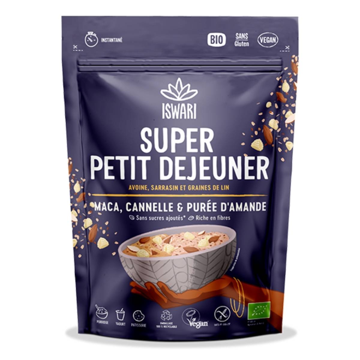 Iswari Super Petit Déjeuner Maca Cannelle Purée Amandes 360g 
