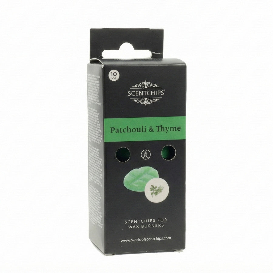 Packcaging de la cire parfumée patchouli et thym de scentships.