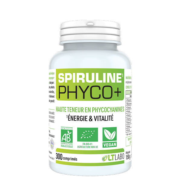 Une boite de Spiruline Bio Phyco+ de 300 comprimés de la marque LT Labo