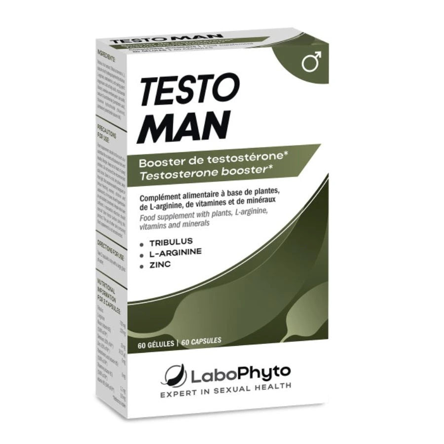 Une boîte de Testoman booster de Testosterone de 60 Gélules de la marque Labophyto