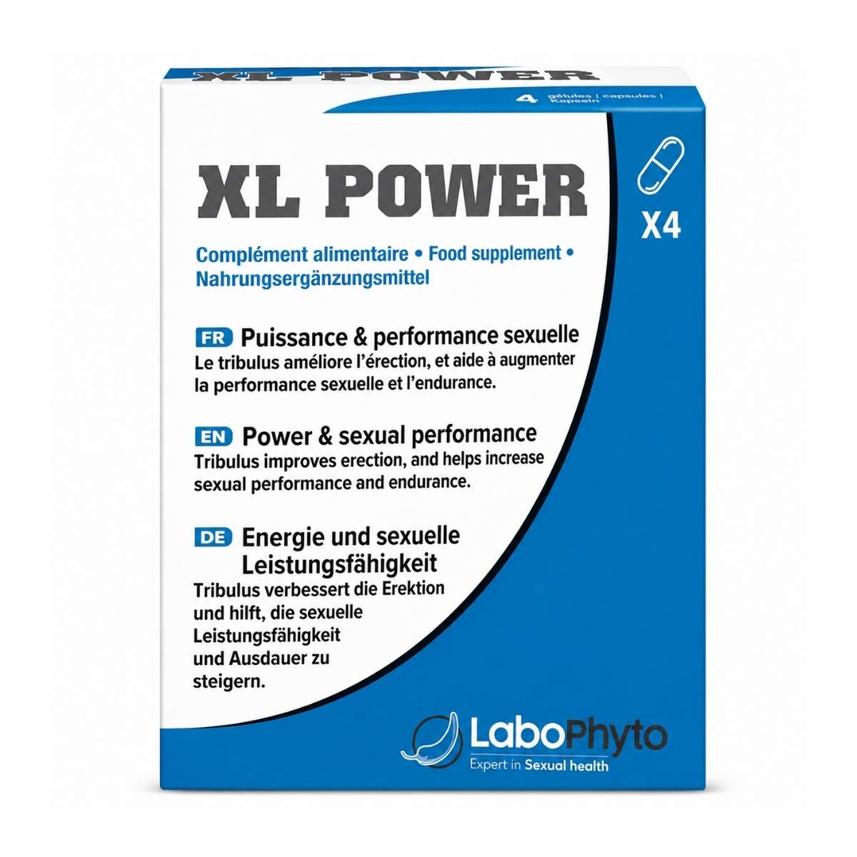 XL Power Aphrodisiaque 4 en 1 - 4 gélules - Labophyto