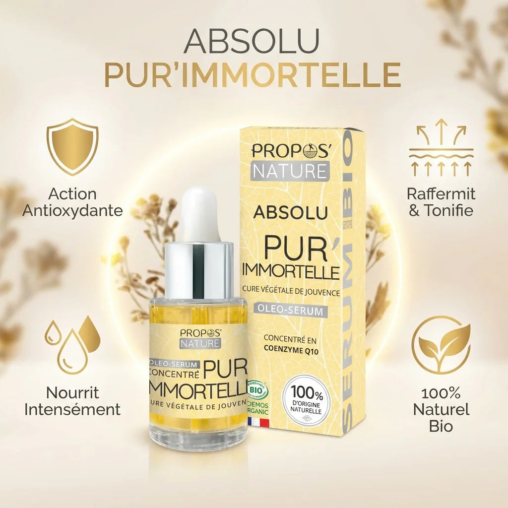 Absolu Pur'Immortelle bio 30ml Propos'Nature - Sérum antioxydant et raffermissant certifié naturel