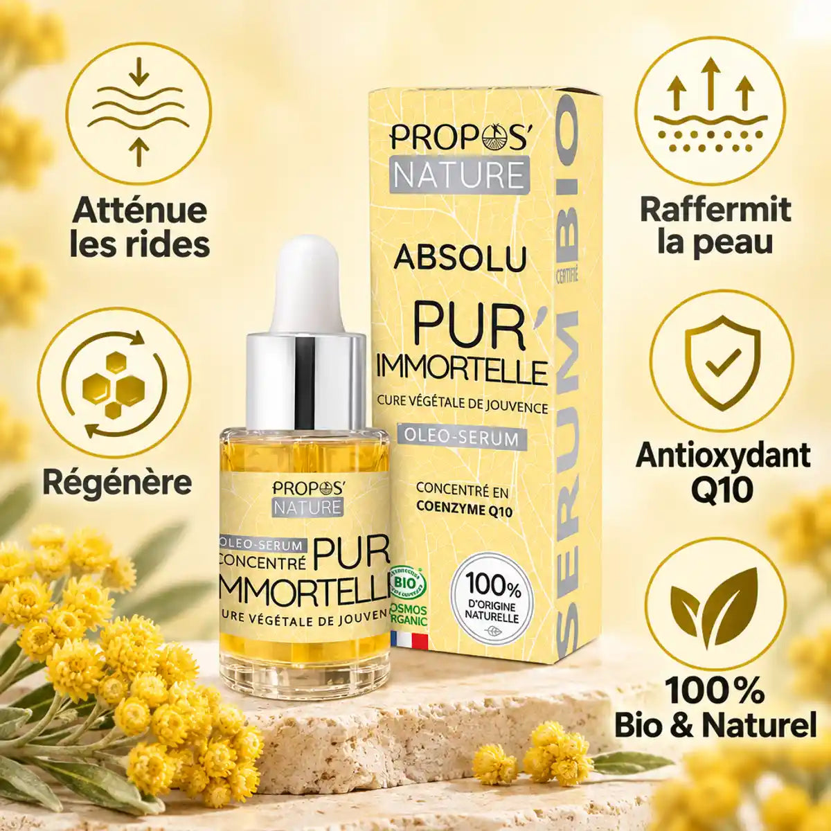 Absolu Pur'Immortelle 30ml bio - Huile anti-rides raffermissante et régénérante certifiée naturelle