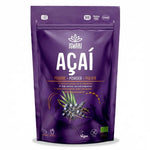 Iswari Açaï en poudre bio 70g, sachet violet avec certifications Bio et Vegan