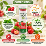 Acérola 1000 Bio Superdiet - Complément vitamine C naturelle pour immunité et vitalité