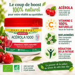 Acérola 1000 Bio Superdiet 60 comprimés vitamine C naturelle anti-fatigue