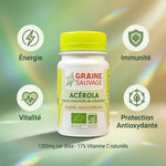 Acérola Bio 60 gélules Graine Sauvage avec bénéfices vitamine C naturelle immunité antioxydants