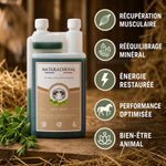 Activ' Récup Cheval 1L Naturachavel avec bénéfices : récupération musculaire et rééquilibrage minéral