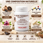 Ail noir fermenté 250mg VitalOsmose - flacon de 100 gélules avec ingrédients actifs