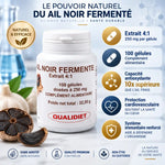 Ail noir fermenté extrait 4:1 250mg - Flacon VitalOsmose 100 gélules antioxydant immunitaire