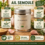 Ail semoule bio 50g Place des épices avec dosage et instructions d'utilisation en français