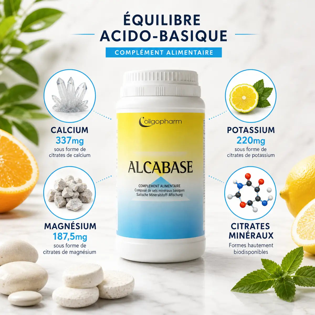 Alcabase poudre 250g équilibre acido-basique Dr Theiss avec minéraux calcium magnésium potassium