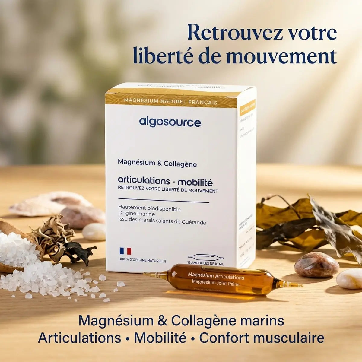 AlgoSource Magnésium Articulations ampoules pour confort musculaire et mobilité articulaire