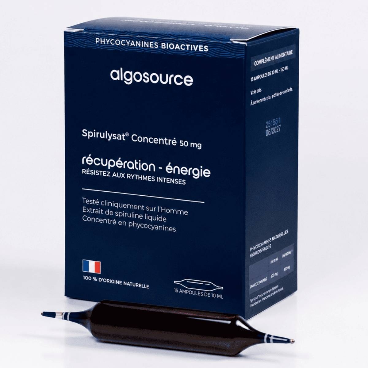 Packshot studio du spirulysat concentré 50mg.