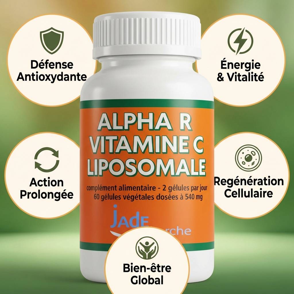 Alpha R Lipoïque Vitamine C Liposomale 60 gélules Jade Recherche avec 5 bénéfices antioxydants