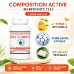 Alpha R Lipoïque Vitamine C Liposomale 60 gélules - Flacon blanc Jade Recherche fond blanc