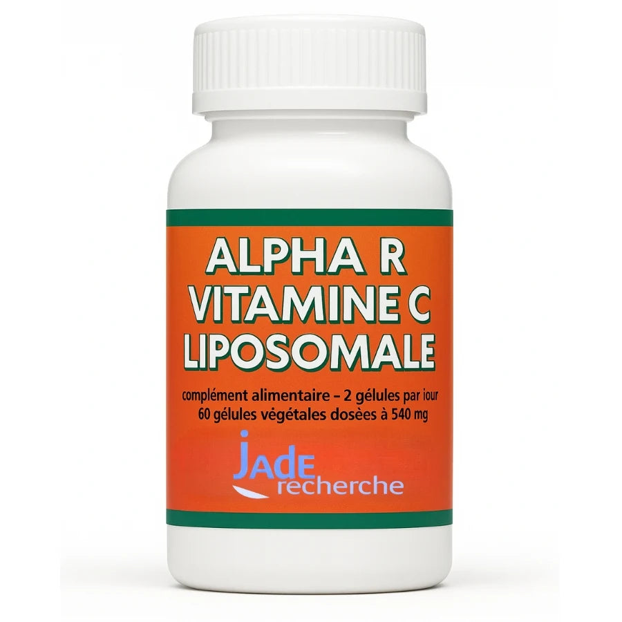 Une boite d'Alpha R Lipoïque Vitamine C Liposomale de 60 Gélules de Jade Recherche