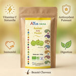 Amalaki Bio 150g AyurVana avec bénéfices : vitamine C, antioxydant, immunité, digestion, beauté