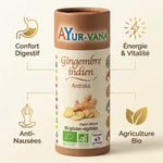 Andraka Bio gingembre indien 60 gélules Ayur-Vana avec bénéfices digestifs et énergétiques