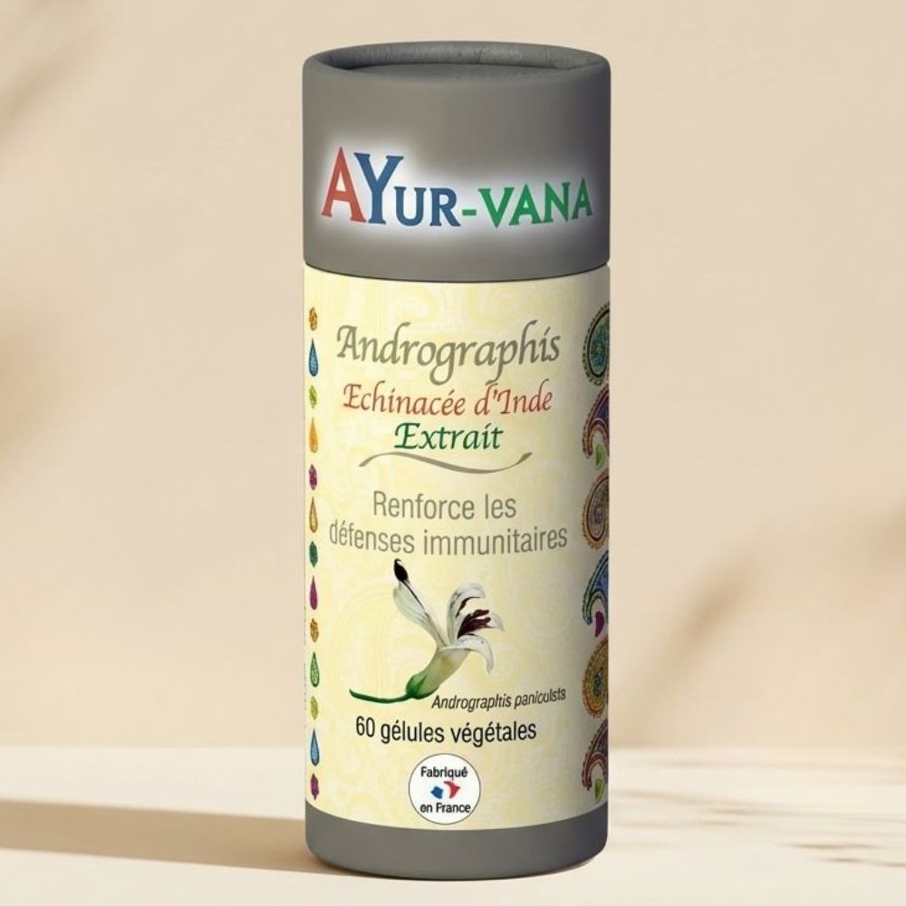 Une boite d'Andrographis de 60 gélules d'Ayur-Vana