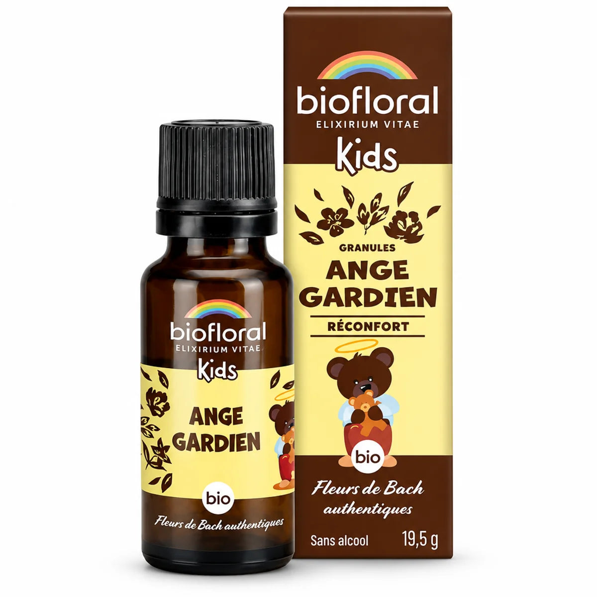 Ange gardien bio Biofloral - Granules enfants 19,5g en flacon verre ambré