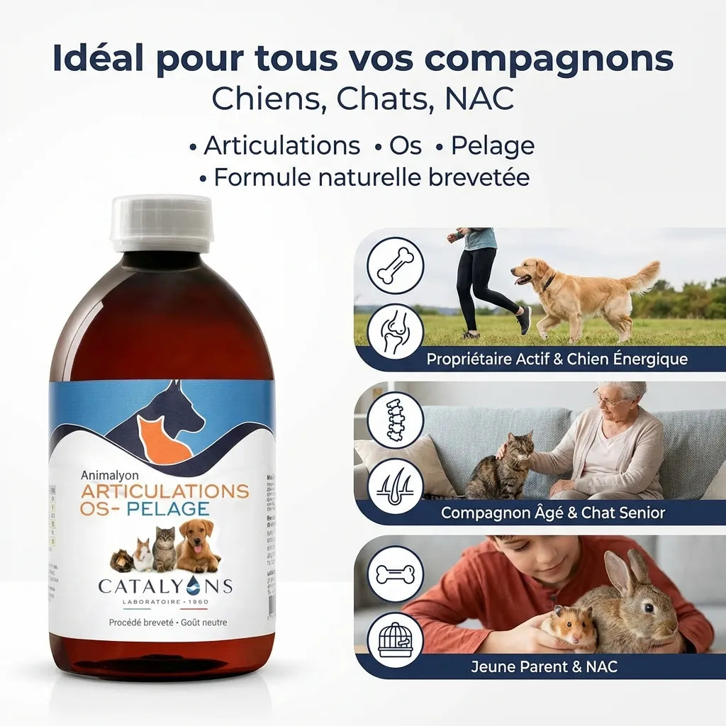 Animalyon Articulations Os Pelage 500ml complément naturel pour chiens chats et NAC