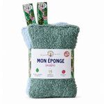 Lot de 2 éponges lavables écologiques Anotherway coton vert et bleu