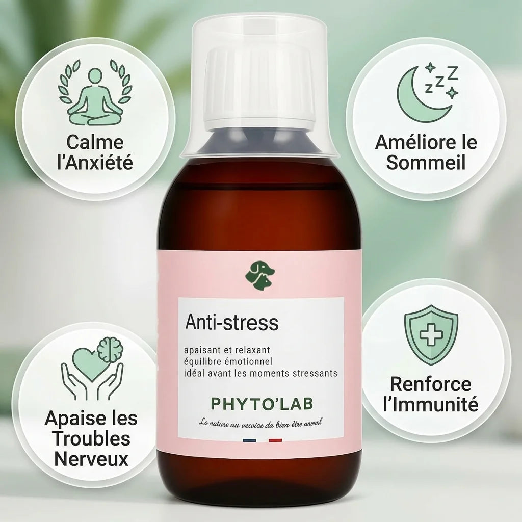 Phyto'Lab Anti-Stress 250ml avec bénéfices : calme l'anxiété, améliore sommeil, renforce immunité