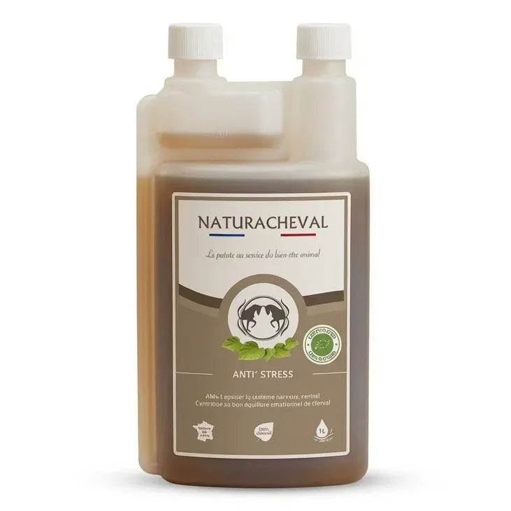 Bouteille Anti'stress Cheval Naturachavel 1L apaise émotions chevaux supplément naturel