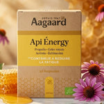 Aagaard Api'Energy 10 ampoules de 10ml avec miel, fleurs et fruits naturels sur marbre blanc