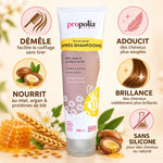 Après-shampoing bio Propolia Miel Argan avec bénéfices démêlant, nourrissant et brillance