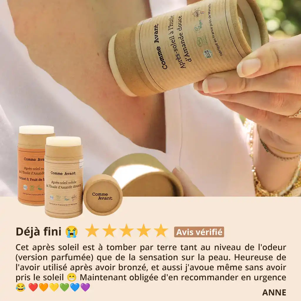 LEs avis sur l'après-soleil à l’huile d’amande douce de 70 g de la marque Comme Avant