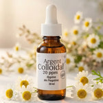 Argent Colloïdal 20ppm Dr. Theiss flacon hygiène oculaire avec fleurs de camomille