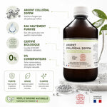Argent colloïdal bio 20 ppm Dr Theiss 500ml avec ingrédients purs et certifications biologiques