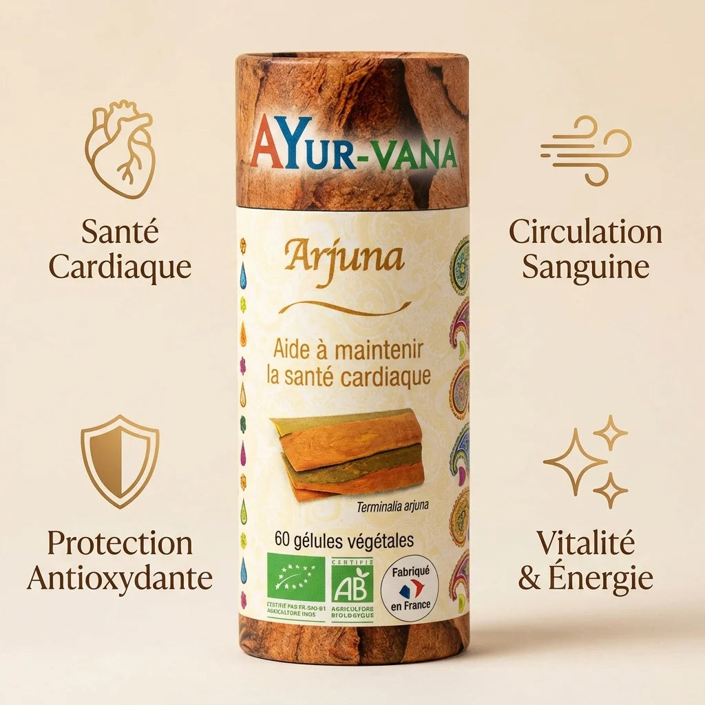 Arjuna Bio AyurVana 60 gélules pour santé cardiaque, circulation et vitalité