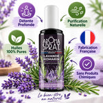 Aromaspray Lavande Romarin 100ml avec lavande et romarin frais, bénéfices bien-être naturel