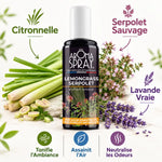 Aromaspray Lemongrass Serpolet 100ml avec ingrédients naturels citronnelle et thym sauvage tonifiant